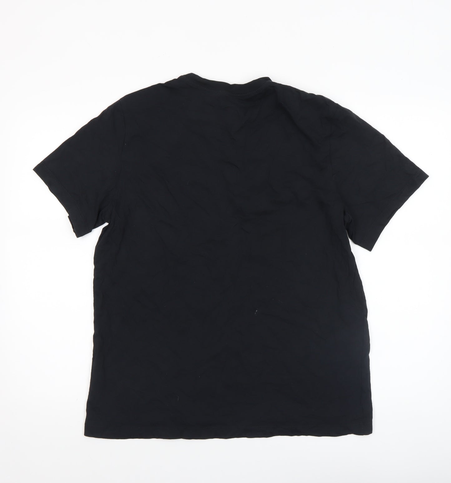 Nike Men's Black Cotton Sports T-Shirt L Regular Fit