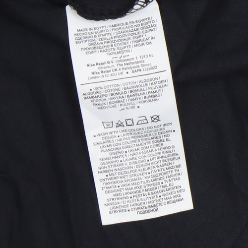 Nike Men's Black Cotton Sports T-Shirt L Regular Fit