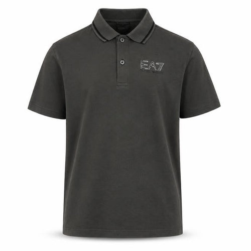 Emporio Armani Boys Grey Polo Shirt 12 Years Short Sleeve Cotton Logo Top