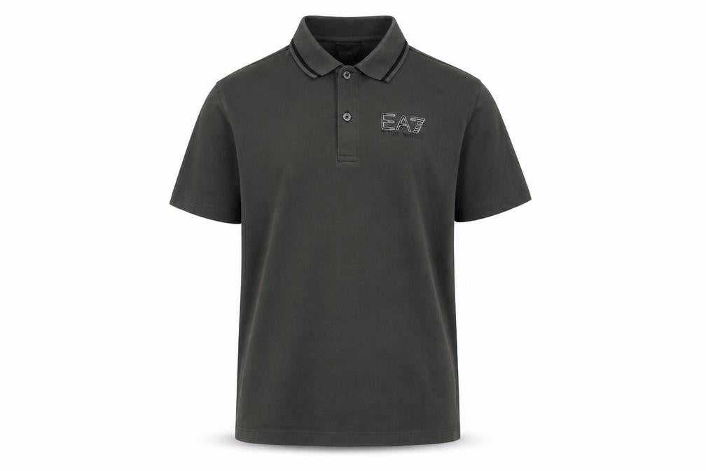 Emporio Armani Boys Grey Polo Shirt 12 Years Short Sleeve Cotton Logo Top