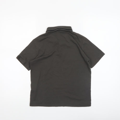 Emporio Armani Boys Grey Polo Shirt 12 Years Short Sleeve Cotton Logo Top