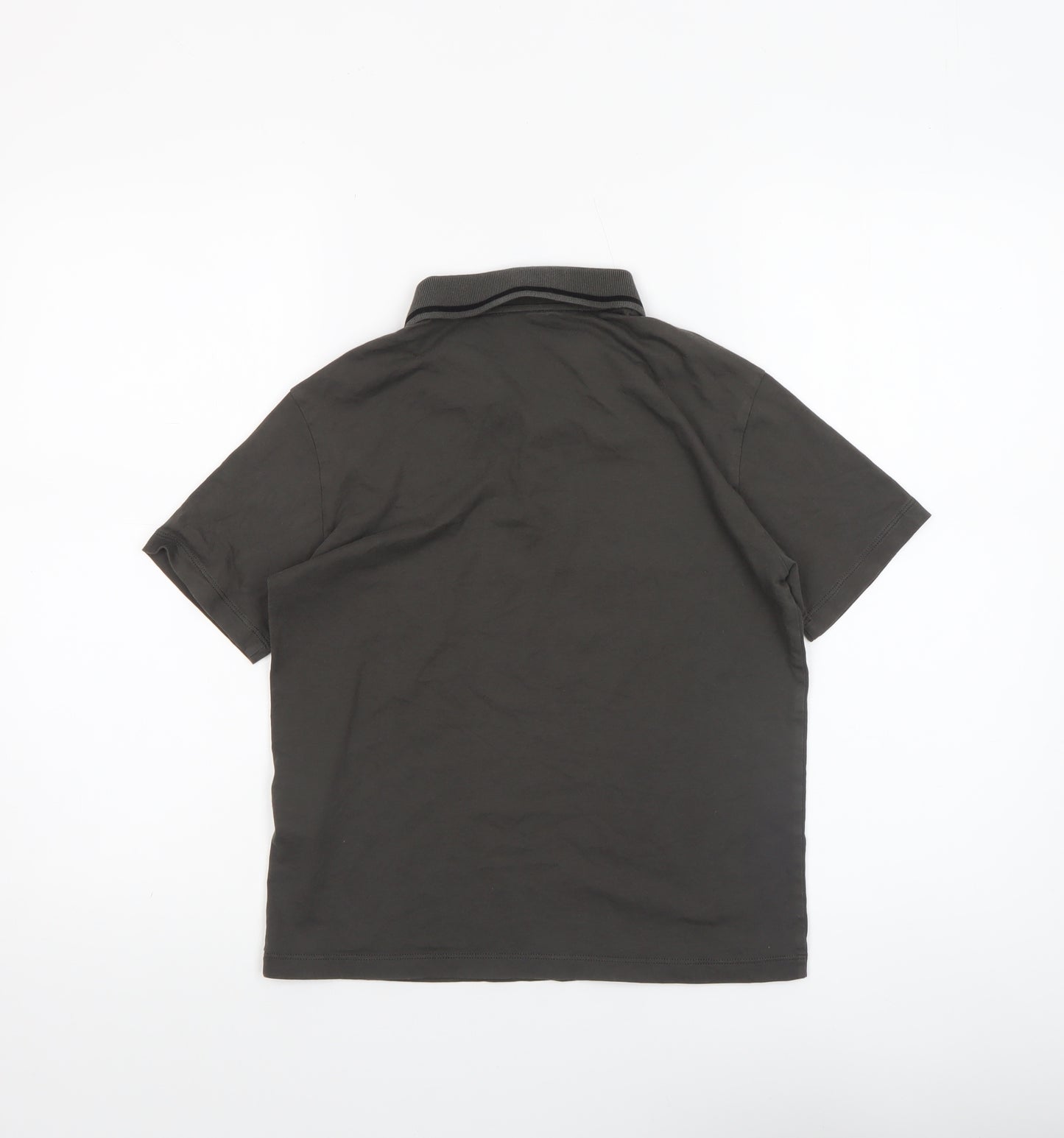 Emporio Armani Boys Grey Polo Shirt 12 Years Short Sleeve Cotton Logo Top
