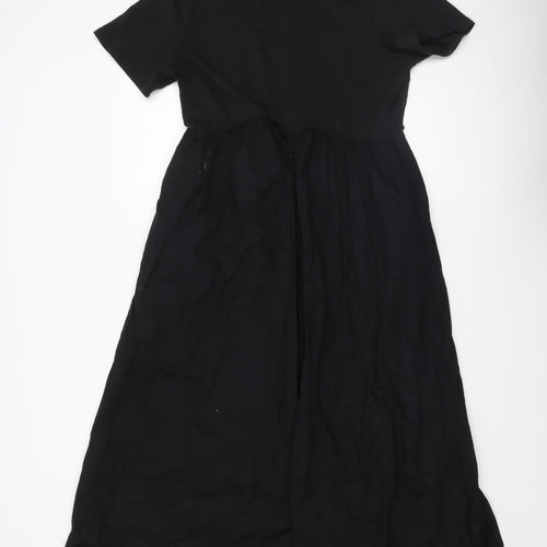 Dunnes Women Black Fit & Flare Midi Dress Size M