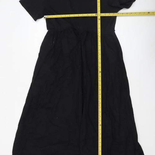 Dunnes Women Black Fit & Flare Midi Dress Size M