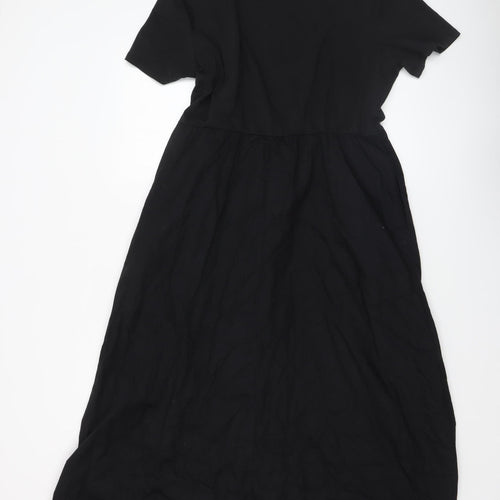 Dunnes Women Black Fit & Flare Midi Dress Size M