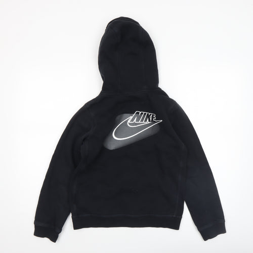 Nike Boys Black Pullover Hoodie M (10-11 Years) Fleece Logo Sportswear