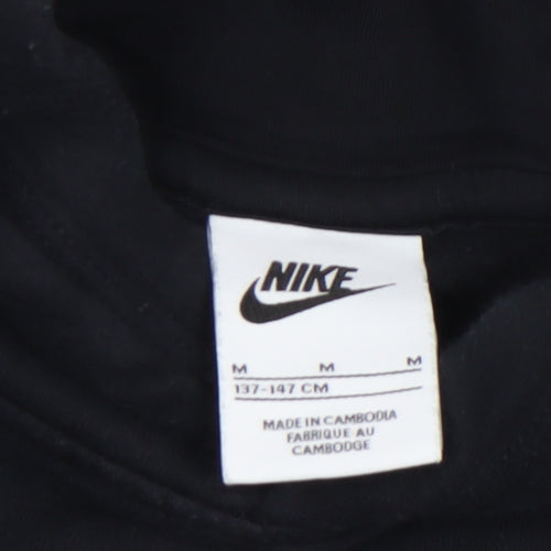Nike Boys Black Pullover Hoodie M (10-11 Years) Fleece Logo Sportswear