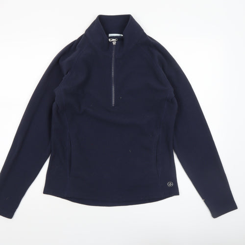 Green Lamb Women's Navy 1/2 Zip Fleece Pullover Sweatshirt UK 12