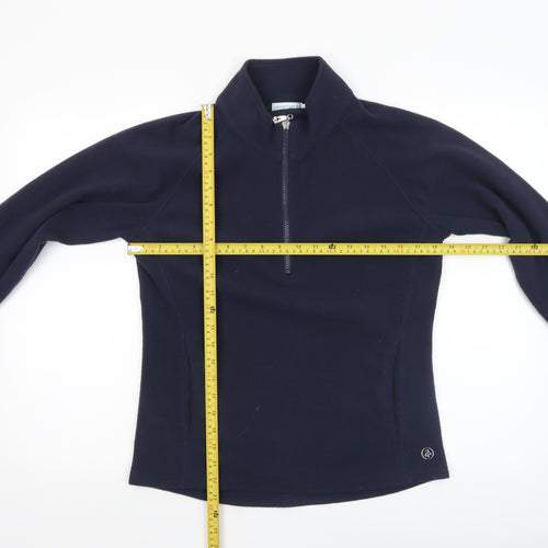 Green Lamb Women's Navy 1/2 Zip Fleece Pullover Sweatshirt UK 12