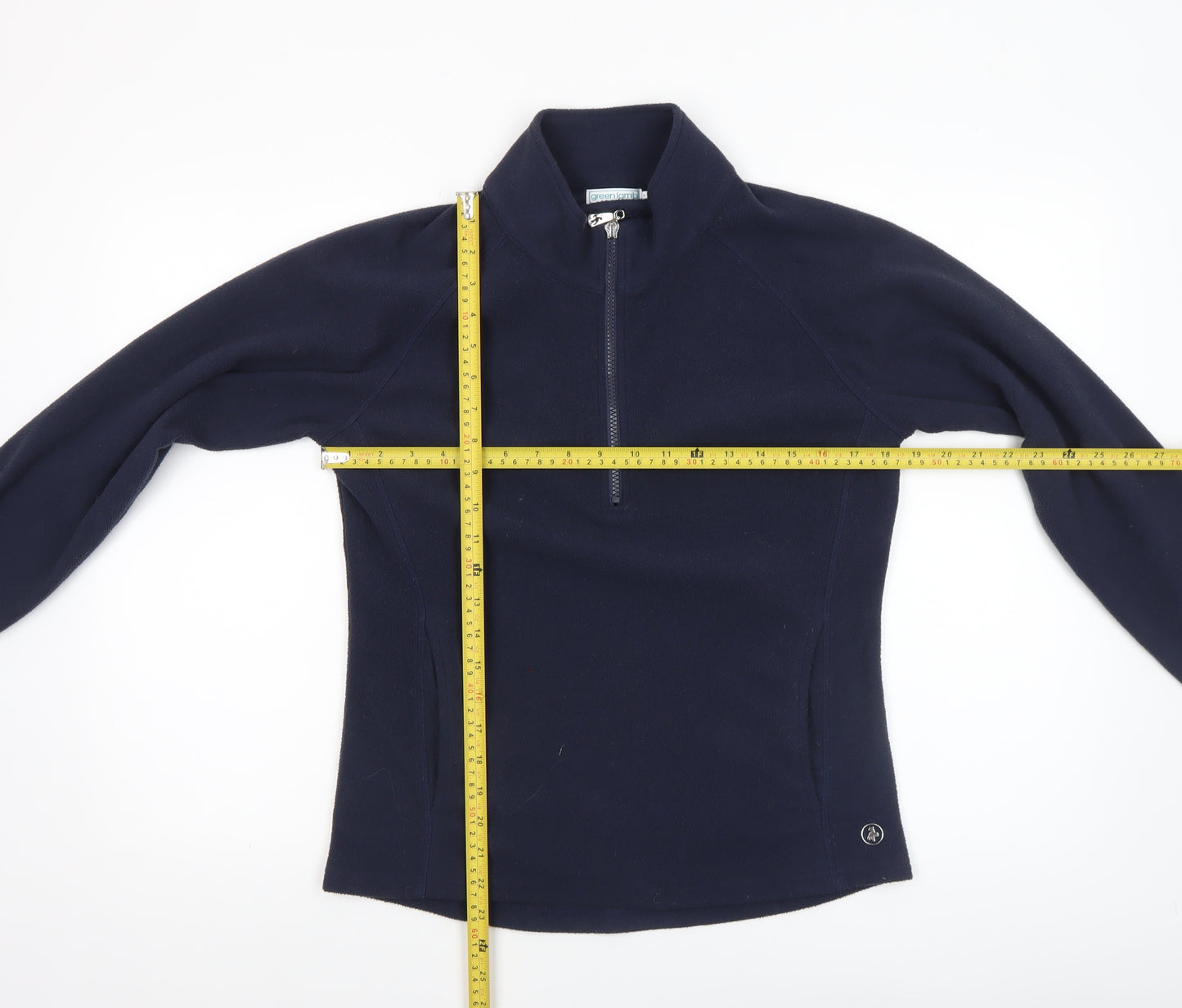 Green Lamb Women's Navy 1/2 Zip Fleece Pullover Sweatshirt UK 12