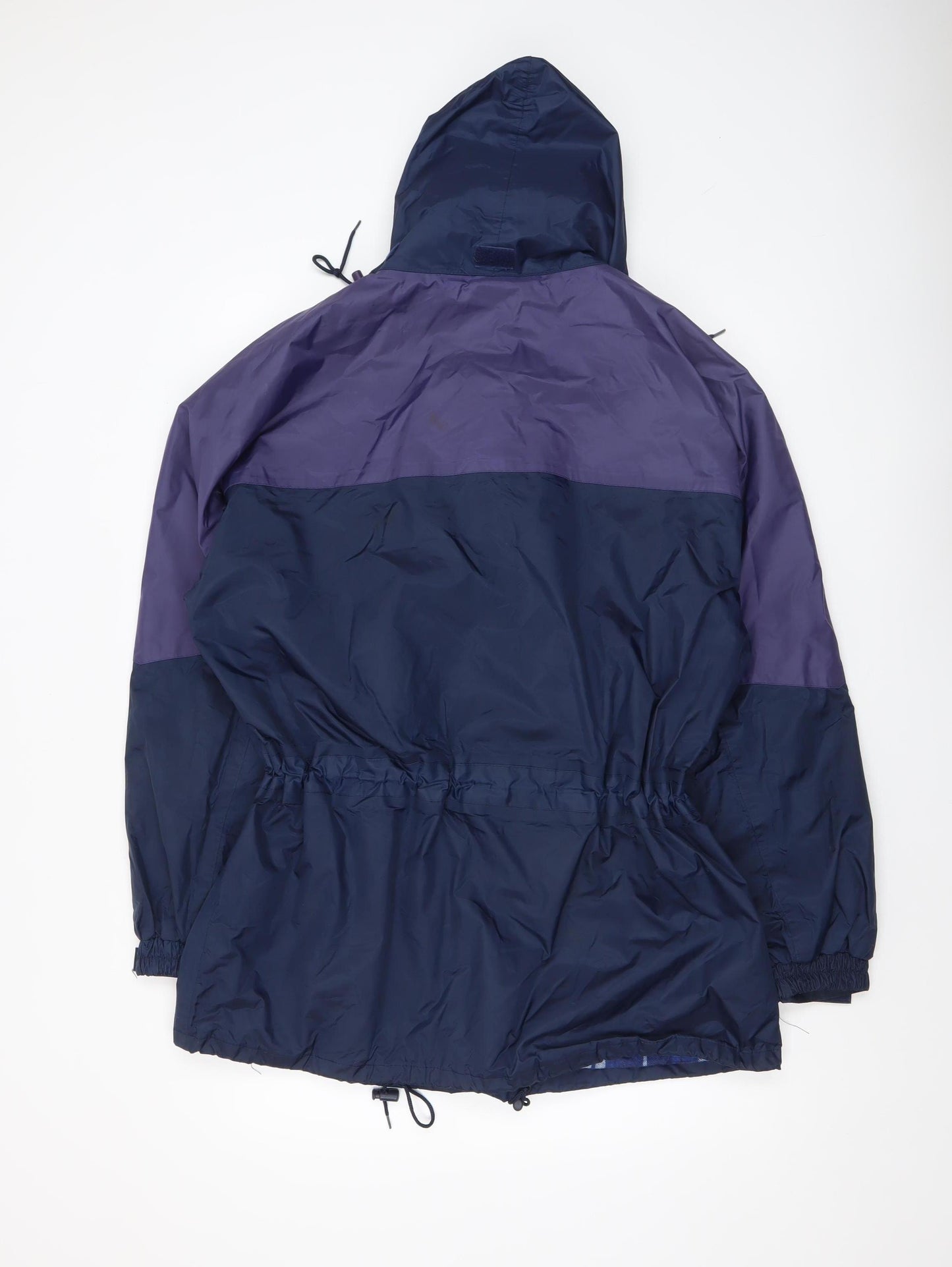 Outdoor Wear by RJM Men's Blue Purple Hooded Parka Jacket M Nylon Waterproof