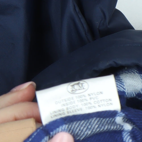 Outdoor Wear by RJM Men's Blue Purple Hooded Parka Jacket M Nylon Waterproof