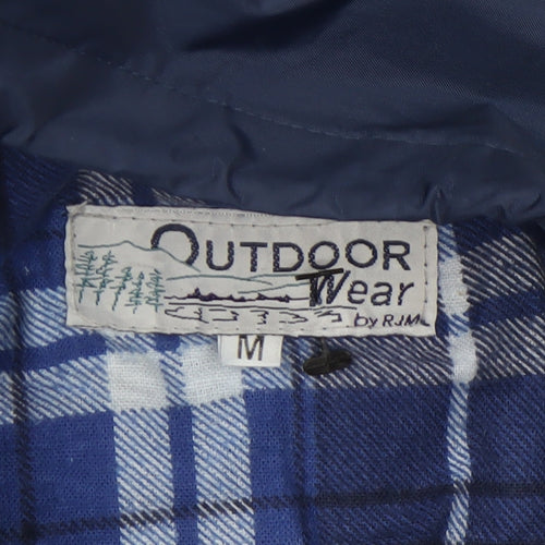 Outdoor Wear by RJM Men's Blue Purple Hooded Parka Jacket M Nylon Waterproof
