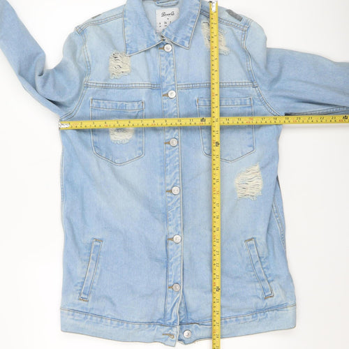 Denim Co. Women's Blue Distressed Denim Jacket Size 6