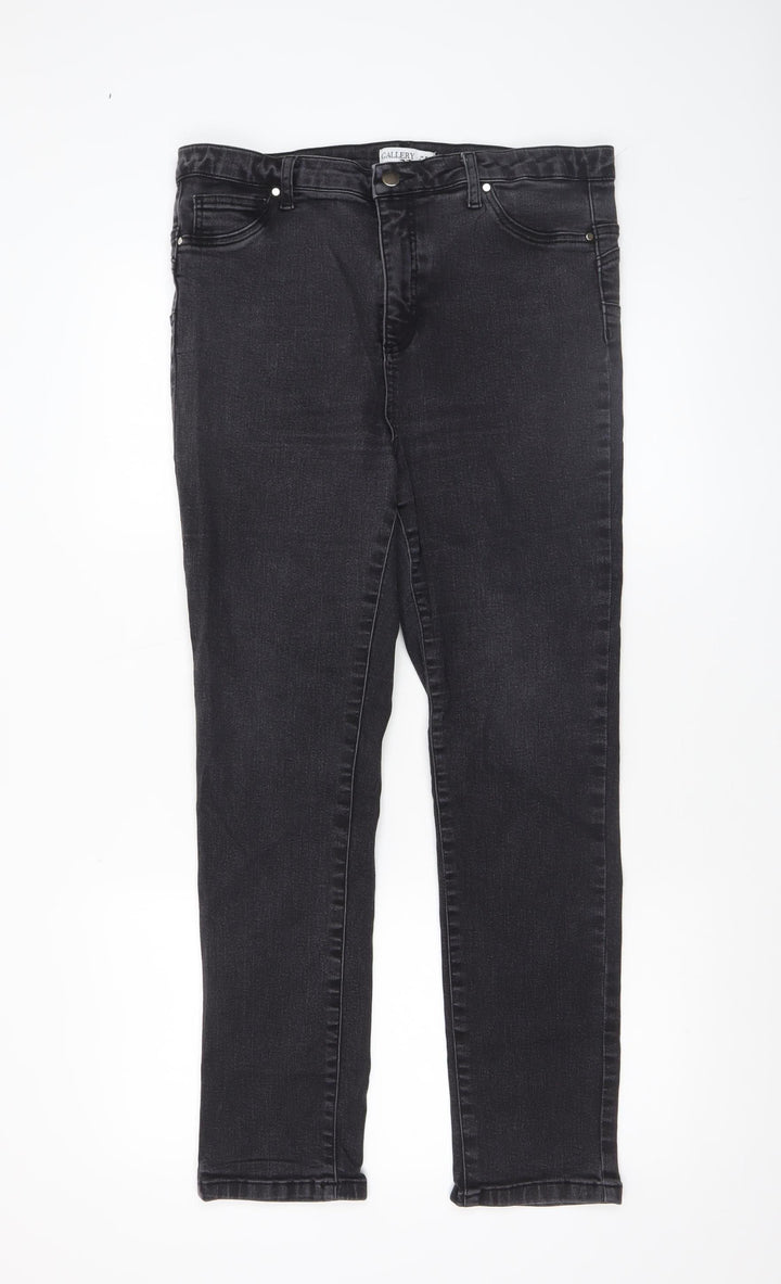 Gallery Women Black Skinny Jeans Size 16 Slim Fit Stretch Denim