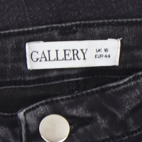 Gallery Women Black Skinny Jeans Size 16 Slim Fit Stretch Denim