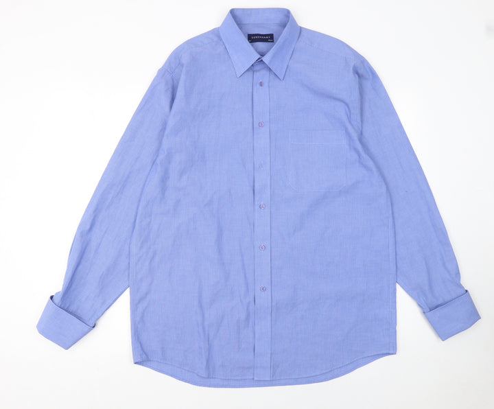 Debenhams Men's Blue Long Sleeve Classic Fit Dress Shirt 16in 41cm