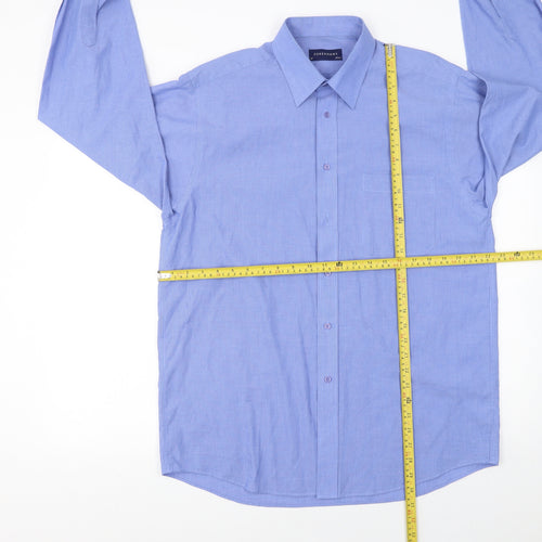 Debenhams Men's Blue Long Sleeve Classic Fit Dress Shirt 16in 41cm
