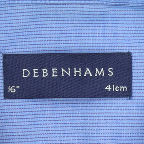 Debenhams Men's Blue Long Sleeve Classic Fit Dress Shirt 16in 41cm