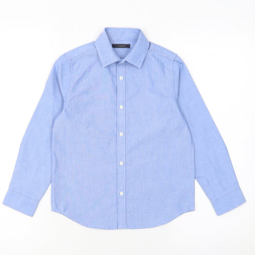 Next Boys Blue Long Sleeve Dress Shirt 7 Years Button-Up Formal Top