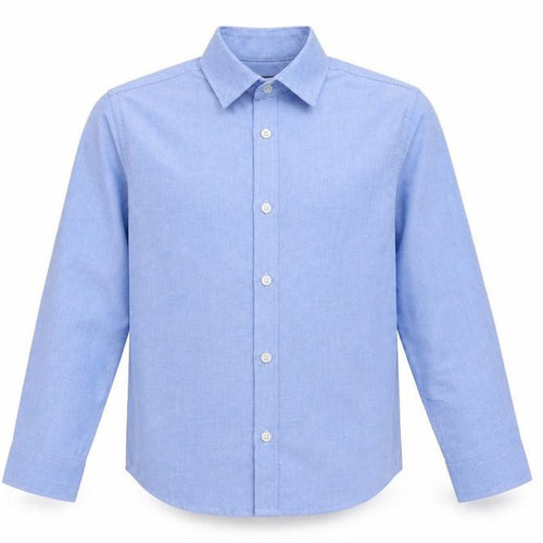 Next Boys Blue Long Sleeve Dress Shirt 7 Years Button-Up Formal Top