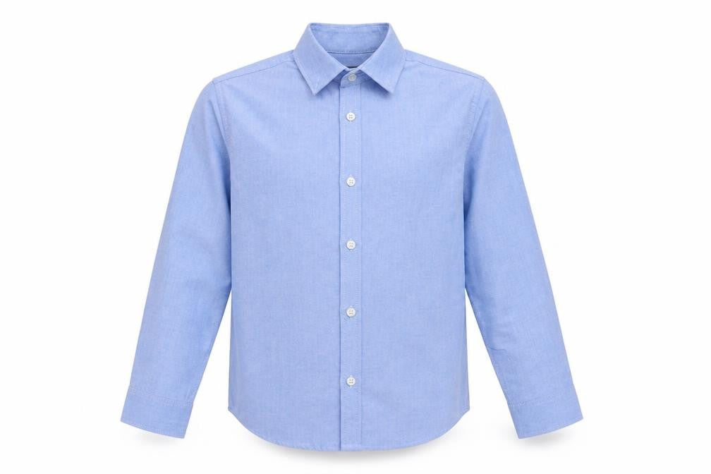 Next Boys Blue Long Sleeve Dress Shirt 7 Years Button-Up Formal Top