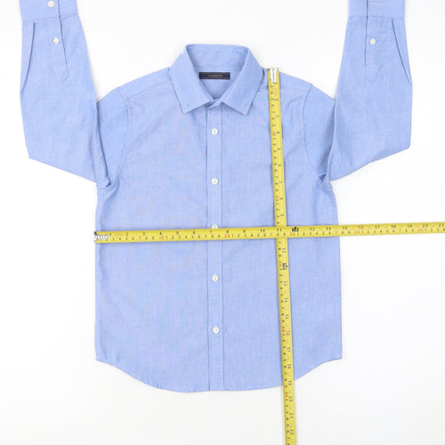 Next Boys Blue Long Sleeve Dress Shirt 7 Years Button-Up Formal Top