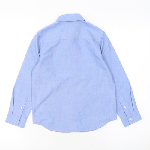 Next Boys Blue Long Sleeve Dress Shirt 7 Years Button-Up Formal Top