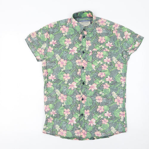 Jack & Jones Originals Men's Multicoloured Floral Short Sleeve Cotton Shirt Size S