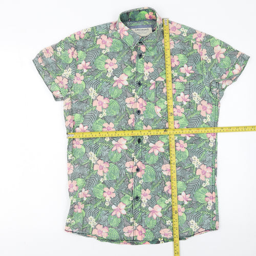 Jack & Jones Originals Men's Multicoloured Floral Short Sleeve Cotton Shirt Size S