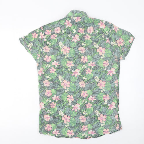 Jack & Jones Originals Men's Multicoloured Floral Short Sleeve Cotton Shirt Size S