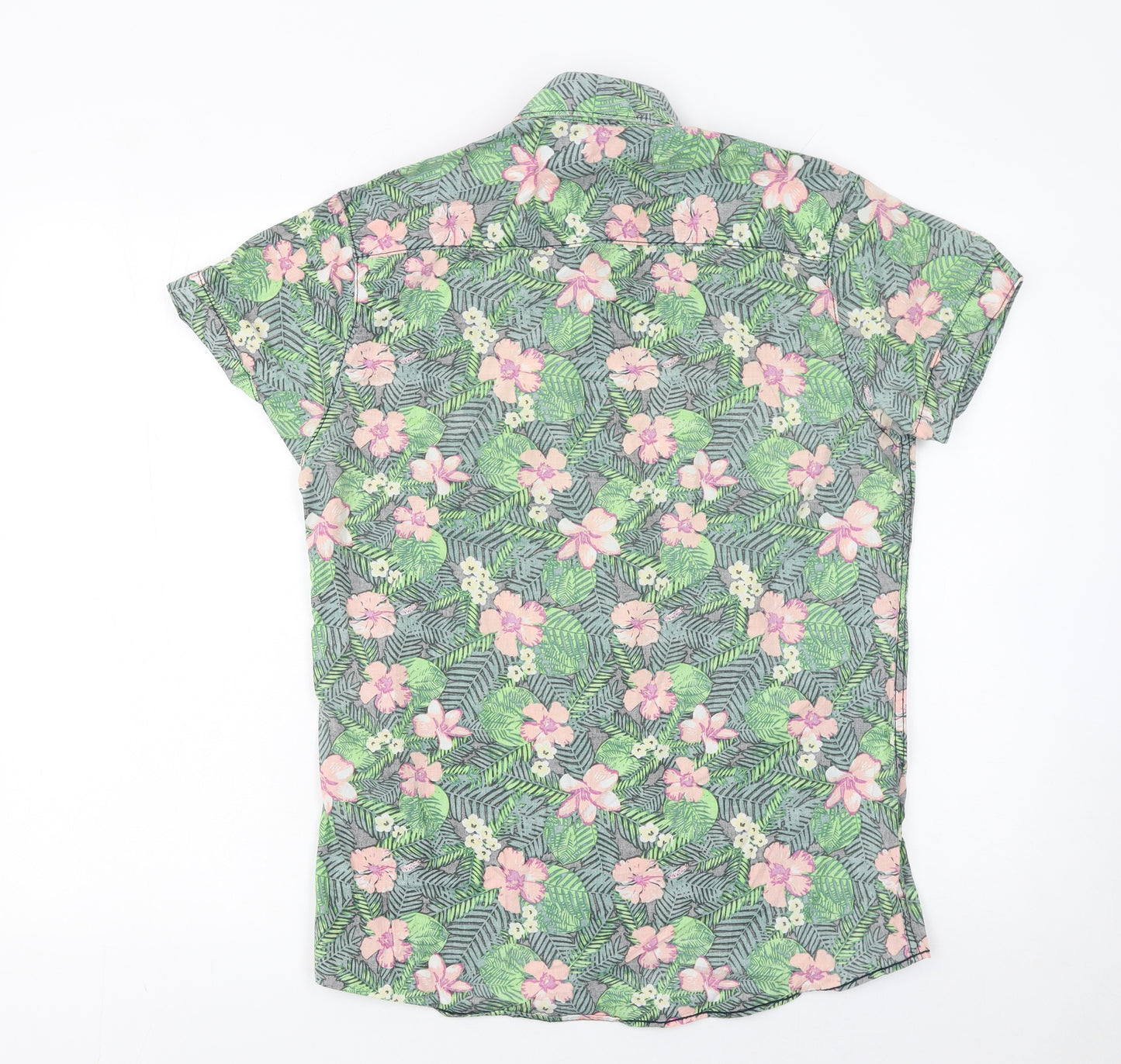 Jack & Jones Originals Men's Multicoloured Floral Short Sleeve Cotton Shirt Size S