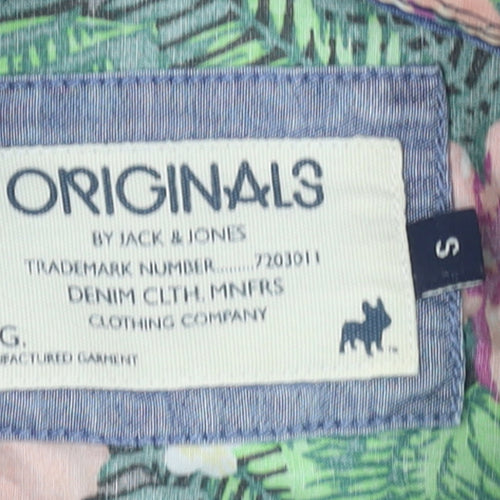 Jack & Jones Originals Men's Multicoloured Floral Short Sleeve Cotton Shirt Size S