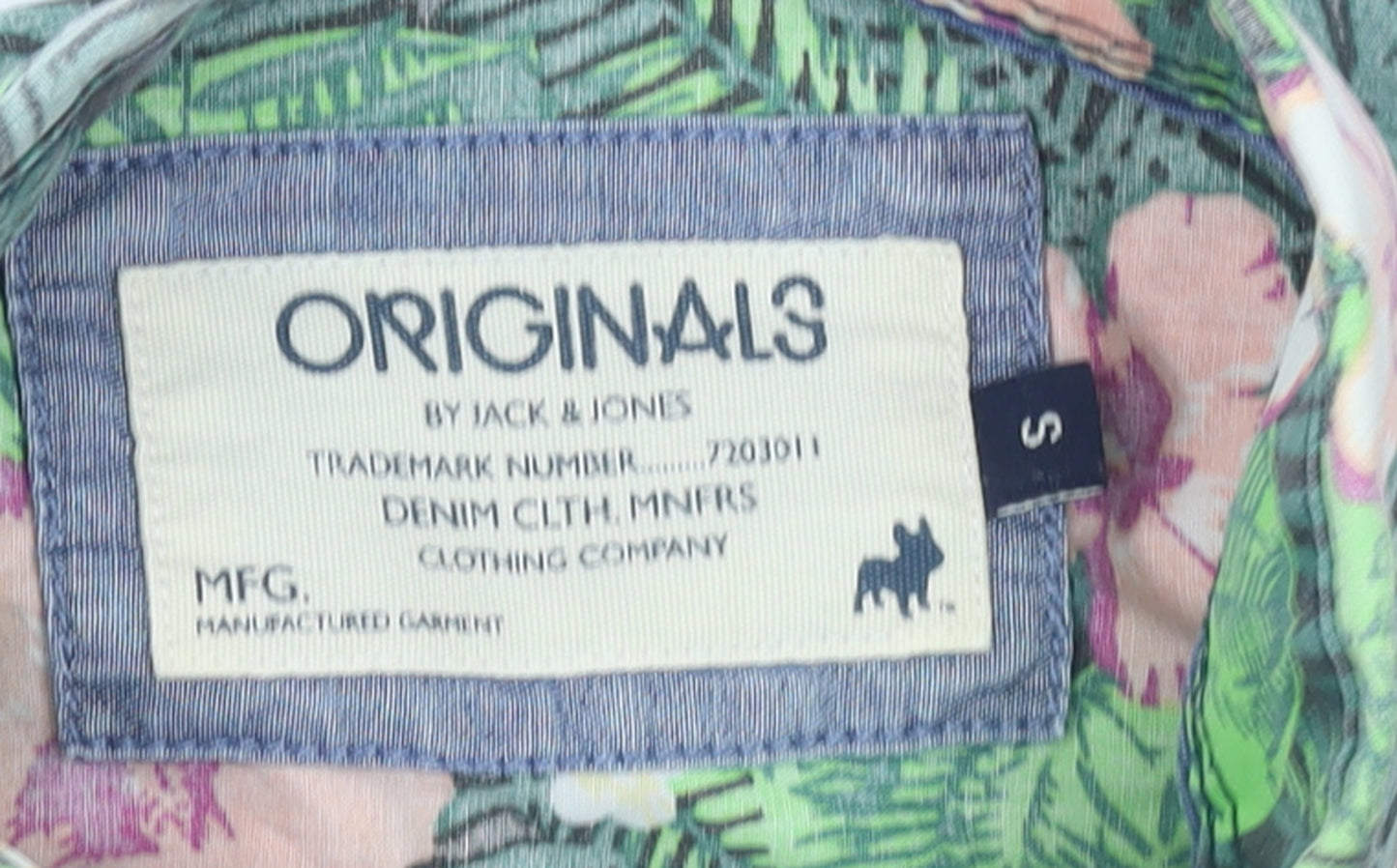 Jack & Jones Originals Men's Multicoloured Floral Short Sleeve Cotton Shirt Size S