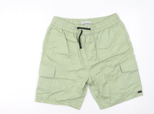 Another Influence Men's Green Cargo Shorts XL Cotton Elastic Waist