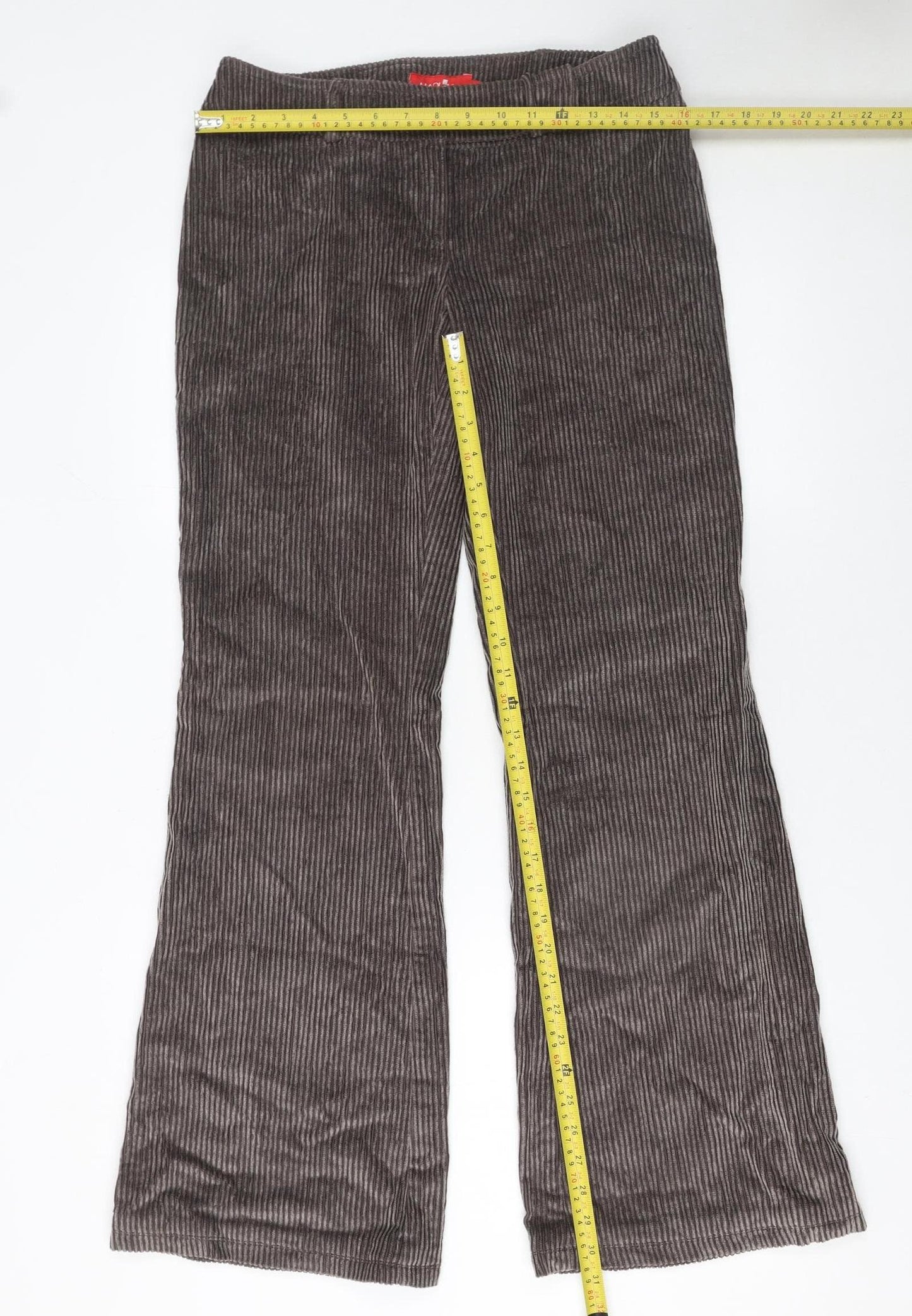 Madlan Jeans Women's Brown Corduroy Flared Trousers Size L
