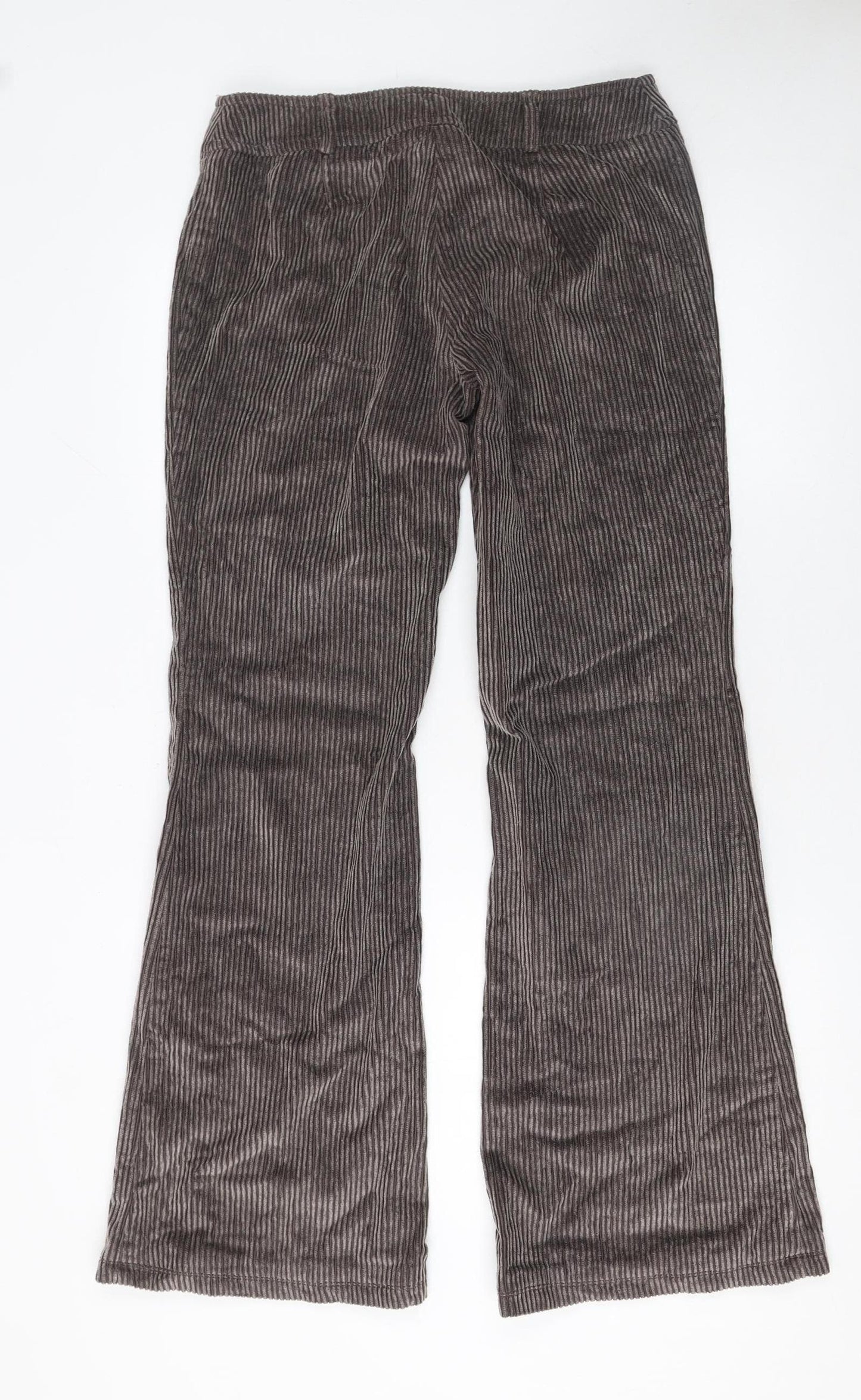 Madlan Jeans Women's Brown Corduroy Flared Trousers Size L