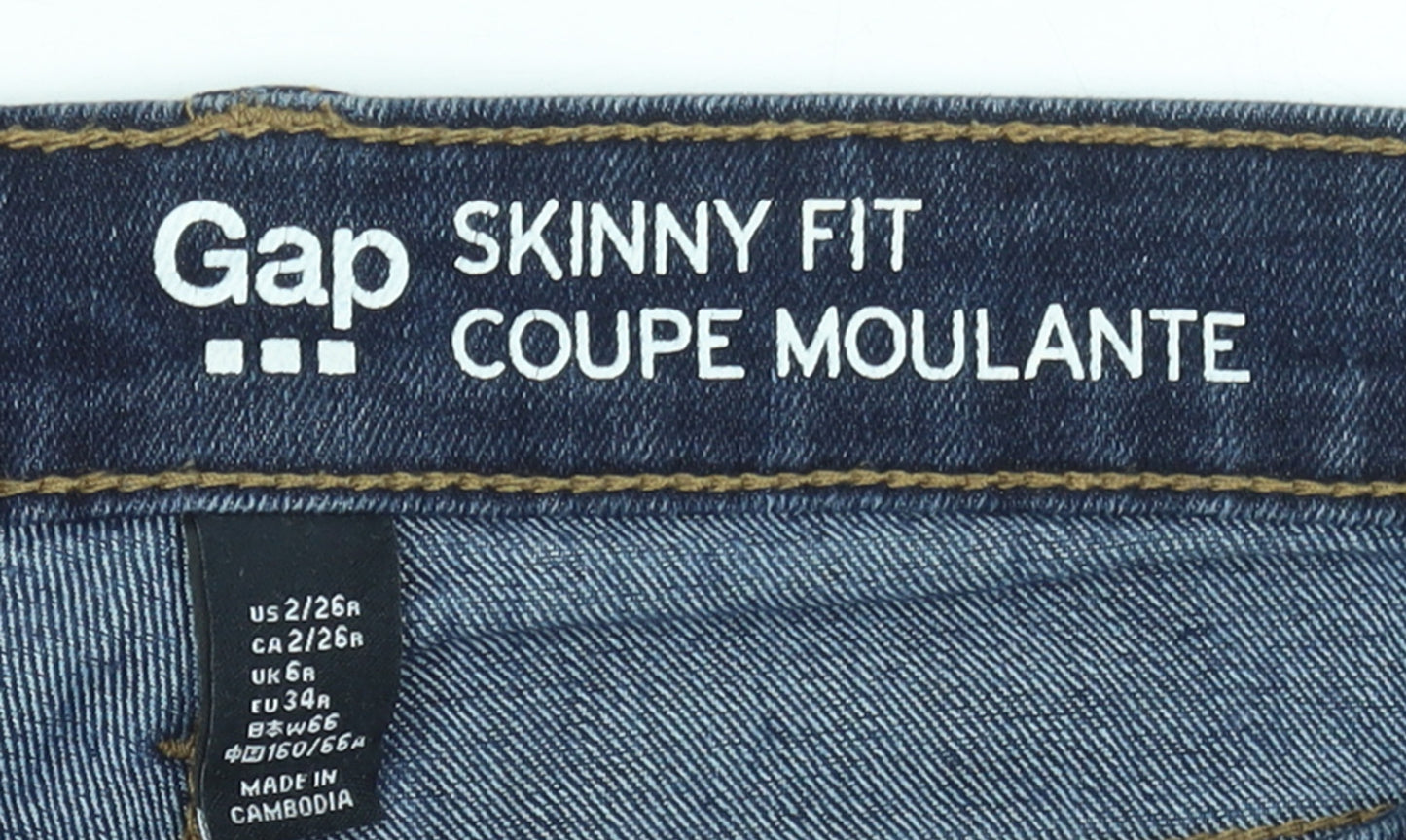 Gap Women Blue Skinny Jeans Size 6 Slim Fit Denim