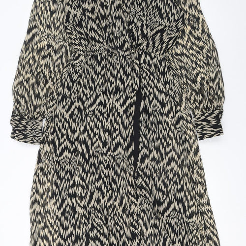 Vero Moda Women’s Black Geometric Wrap Knee Length Dress Size 12