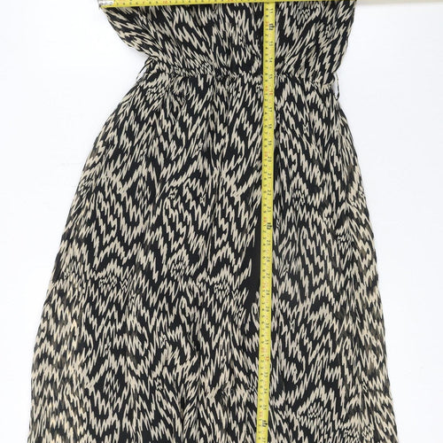 Vero Moda Women’s Black Geometric Wrap Knee Length Dress Size 12
