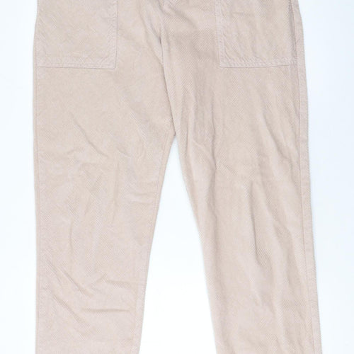 ASOS DESIGN Women’s Beige Cotton Chino Trousers Size 14