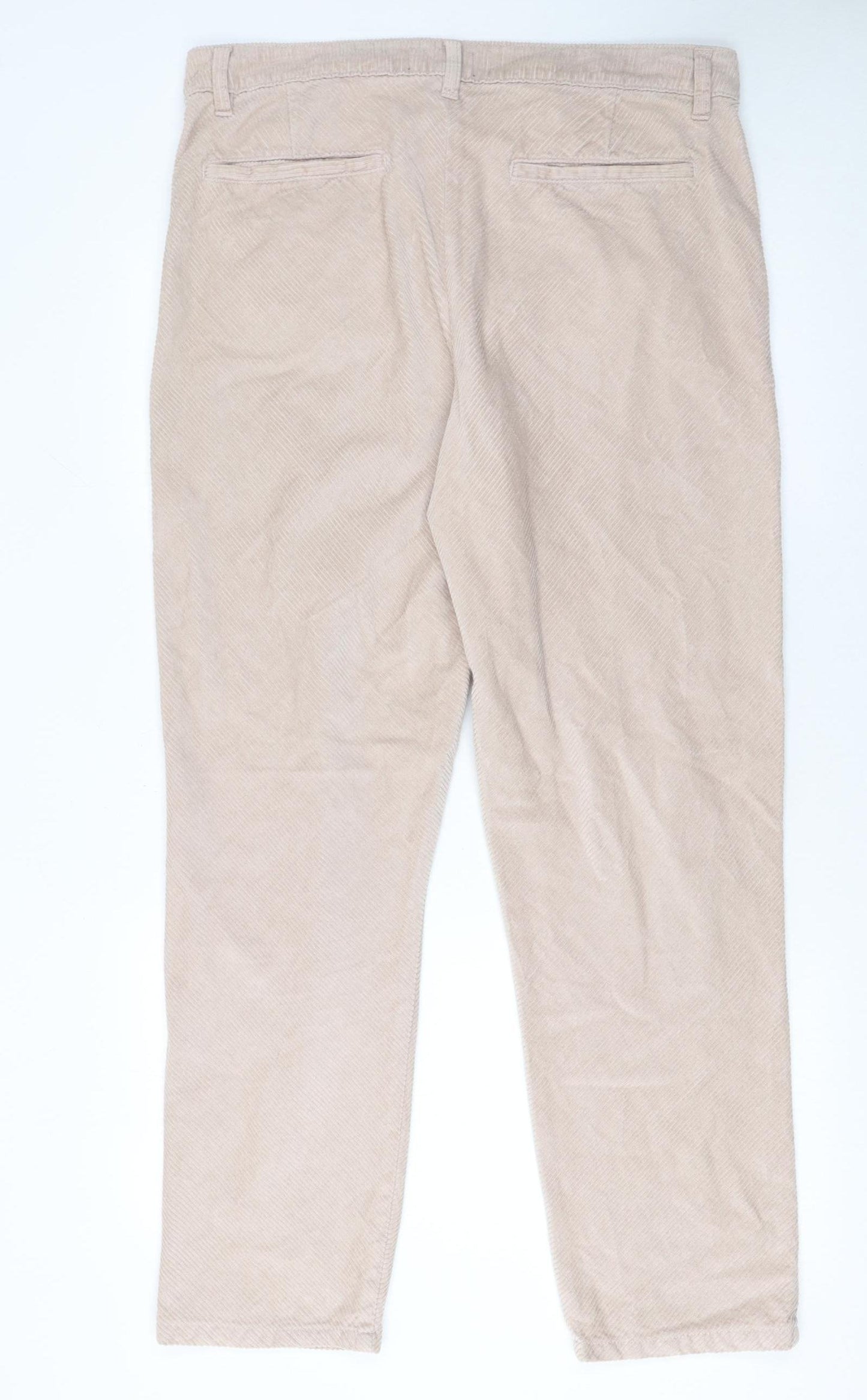ASOS DESIGN Women’s Beige Cotton Chino Trousers Size 14