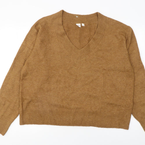 GAP Women’s Brown V-Neck Knit Jumper XL