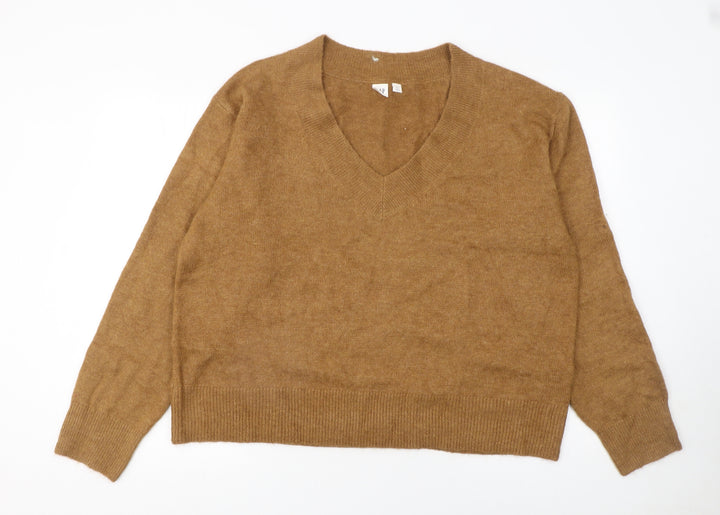 GAP Women’s Brown V-Neck Knit Jumper XL