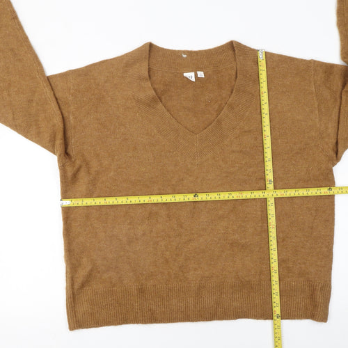 GAP Women’s Brown V-Neck Knit Jumper XL