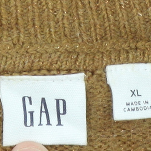 GAP Women’s Brown V-Neck Knit Jumper XL