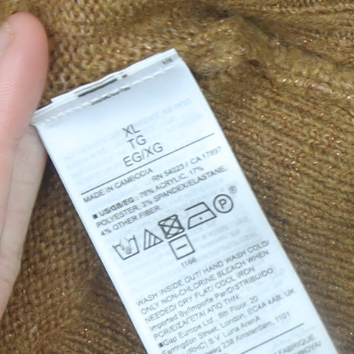 GAP Women’s Brown V-Neck Knit Jumper XL