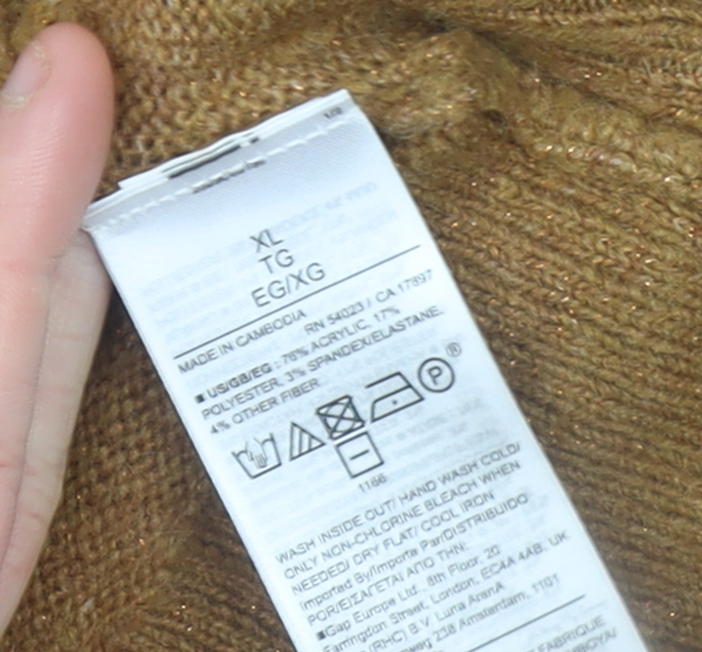 GAP Women’s Brown V-Neck Knit Jumper XL