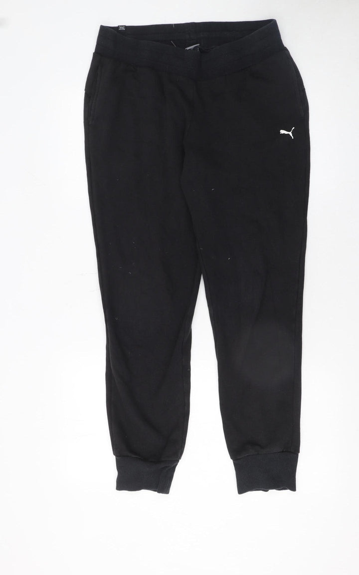 Puma Womens Black M Joggers Sweatpants Cotton Blend Casual