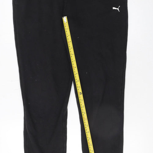Puma Womens Black M Joggers Sweatpants Cotton Blend Casual